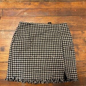 Christian Siriano Black and White Houndstooth Mini Skirt